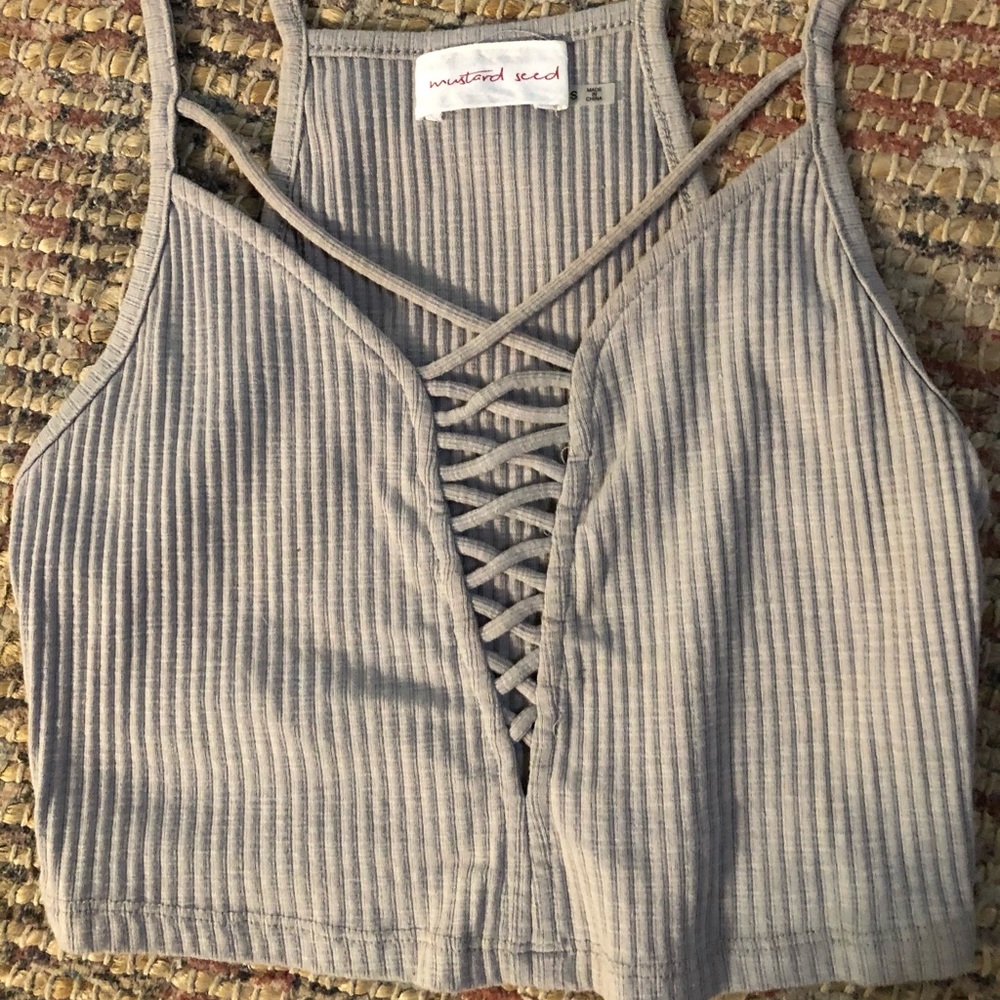 Cropped tank grey